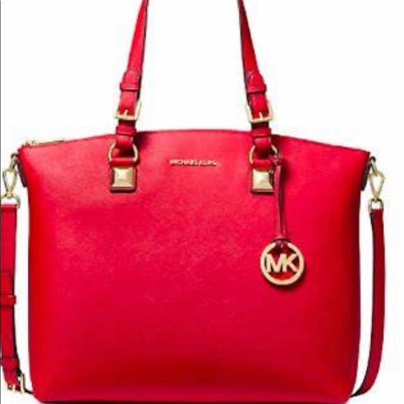 Michael kors large Karla tote bright red